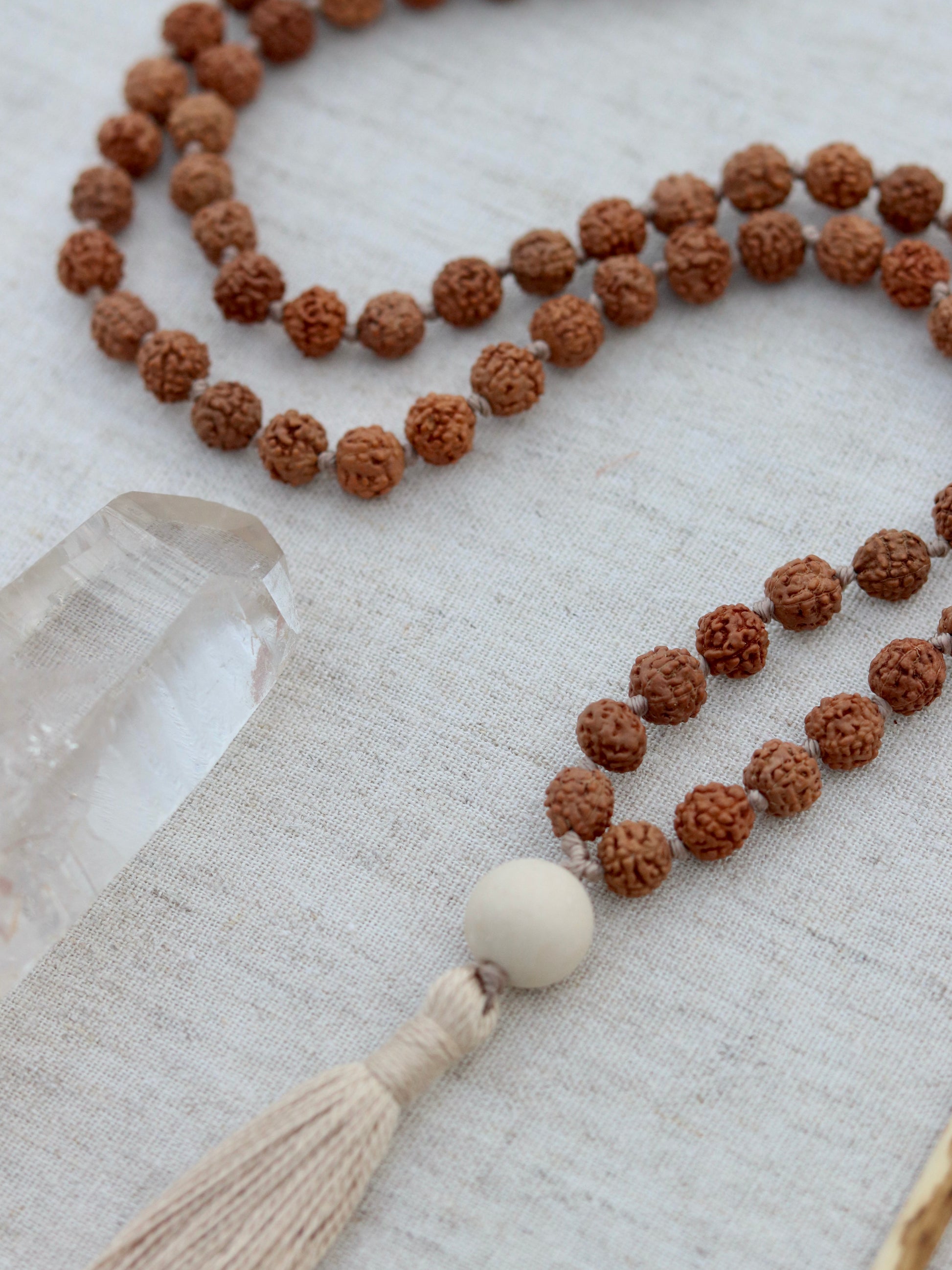 Rudraksha and Riverstone Mala image 2