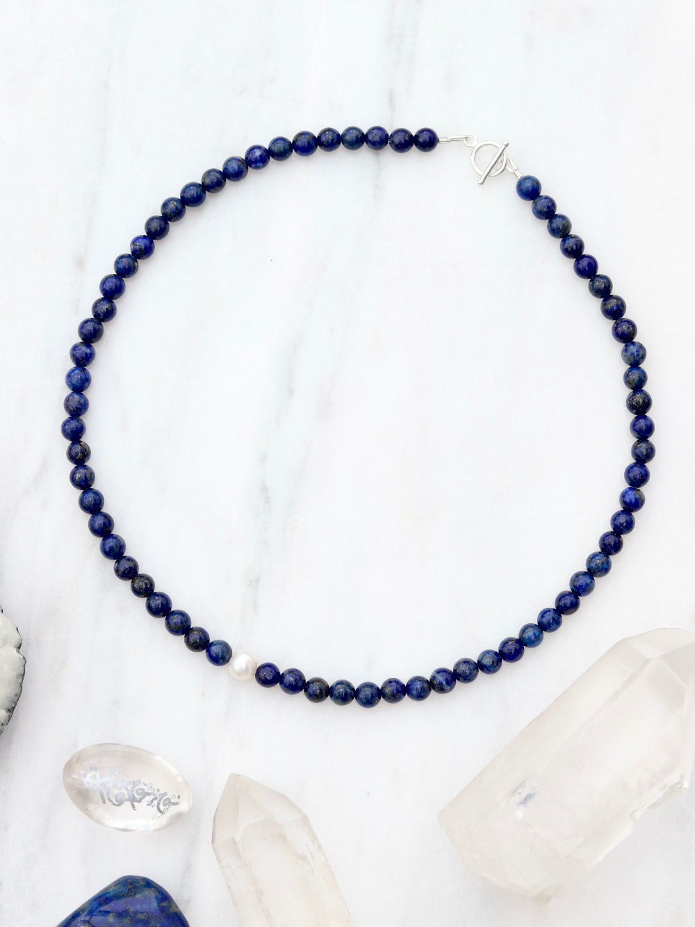 Lapis Lazuli Pearl - Sophia choker necklace image 0