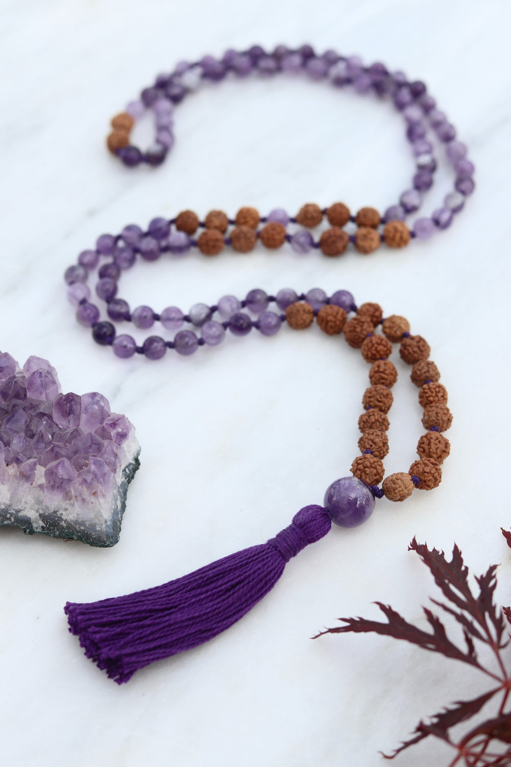 Amethyst and Rudraksha Mala - finding centre, clarity and calm image 1