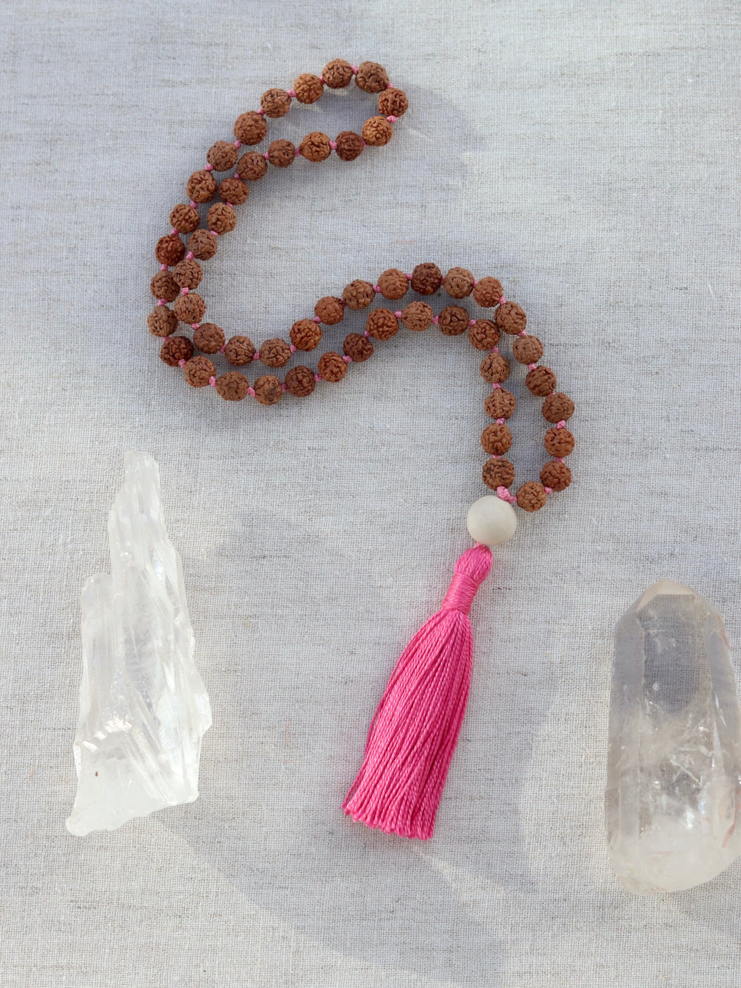 Colours of India Rudraksha Half Mala in Pink image 0