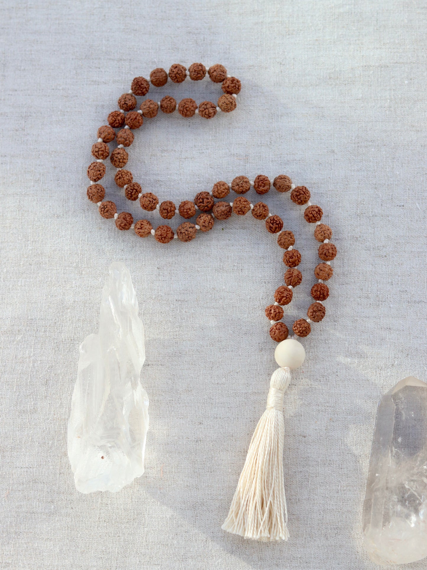 Colours of India Rudraksha Half Mala in Natural White image 0