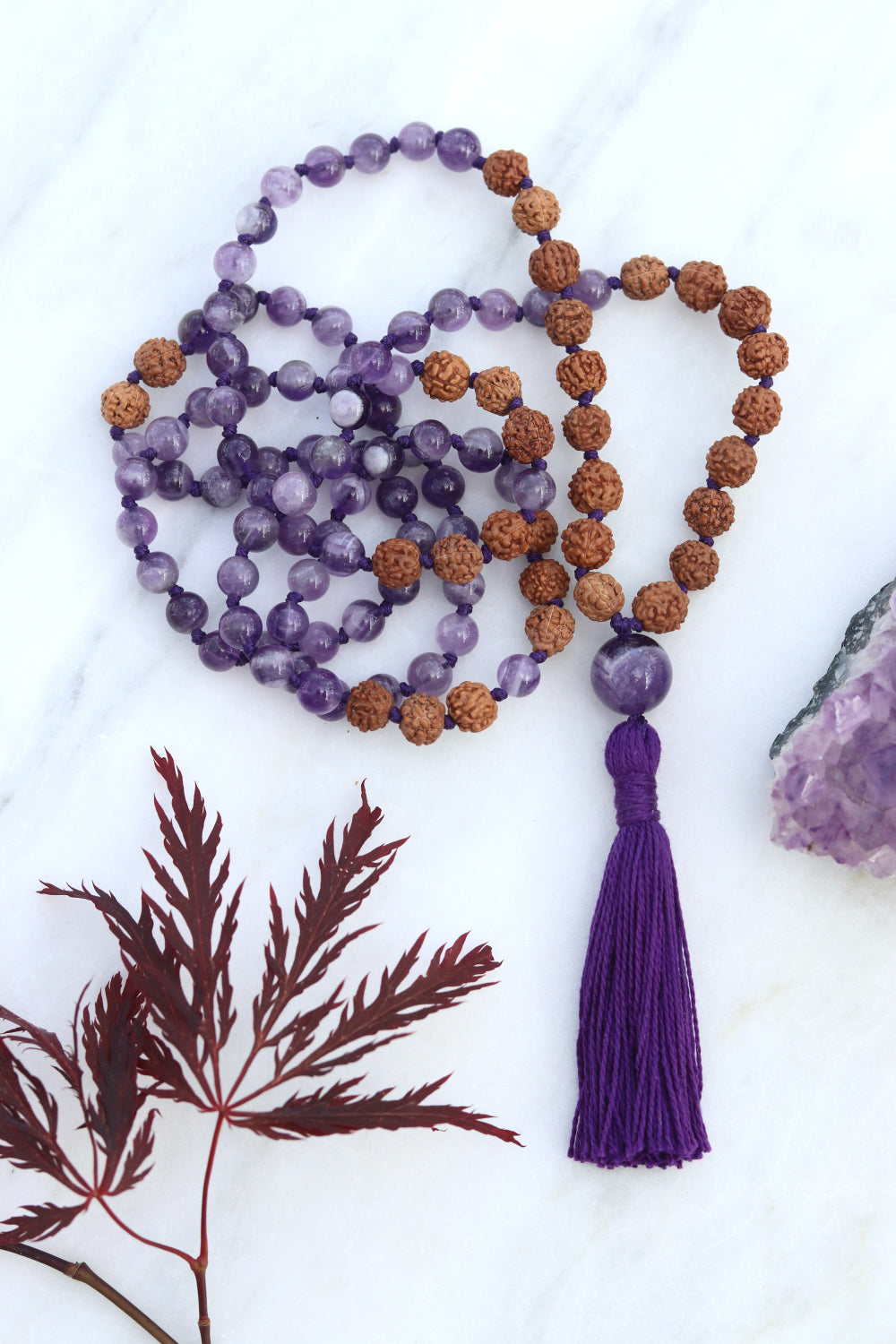 Amethyst and Rudraksha Mala - finding centre, clarity and calm image 2