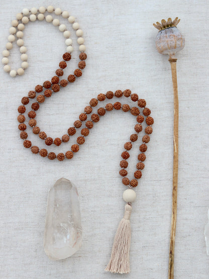 Rudraksha and Riverstone Mala image 0