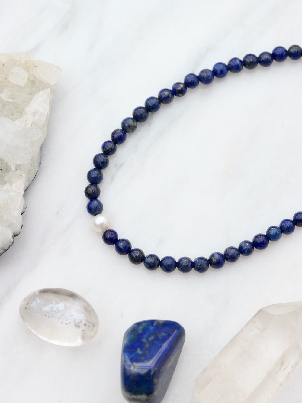 Lapis Lazuli Pearl - Sophia choker necklace image 1