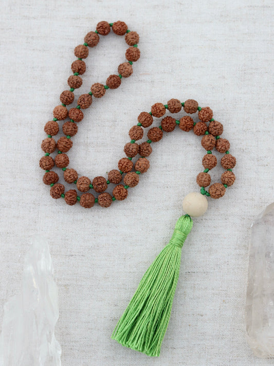 Colours of India Rudraksha Half Mala in Green image 0