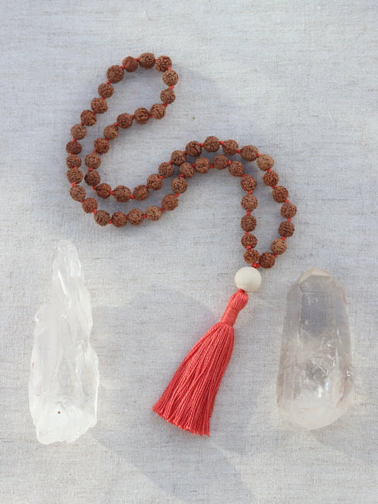 Colours of India Rudraksha Half Mala in Red image 0